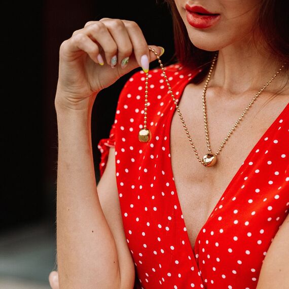 Ожерелье длинное с золотом Одинокая планета UNOde50 Lonely Planet, изображение 4