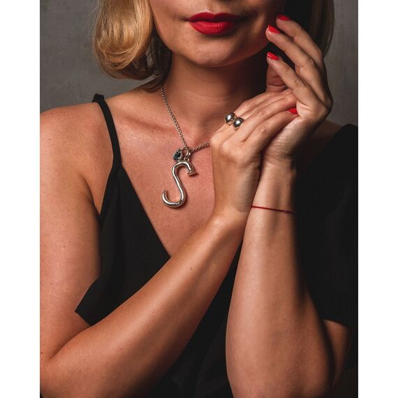 Серебряная подвеска на цепочку Буква A большая UNOde50, изображение 5