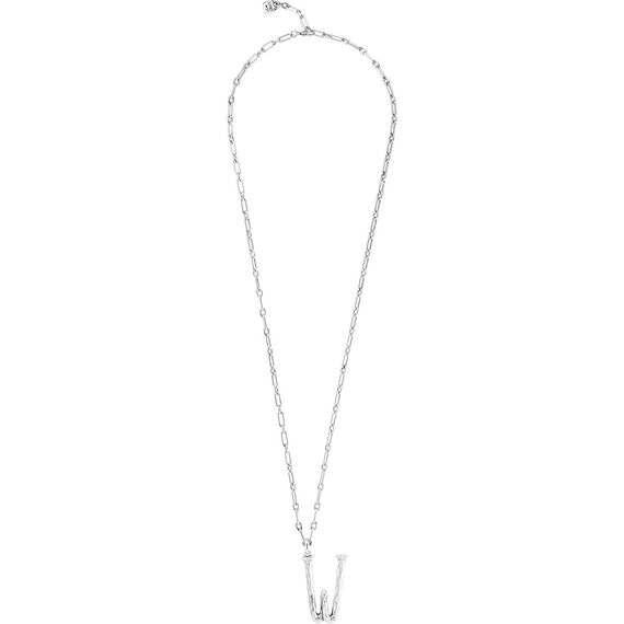 Серебряная подвеска на цепочку Буква W большая UNOde50, изображение 2