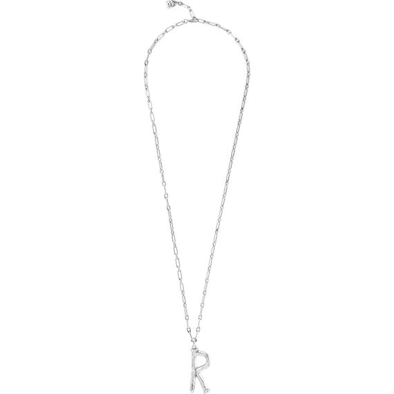 Серебряная подвеска на цепочку Буква R большая UNOde50, изображение 2