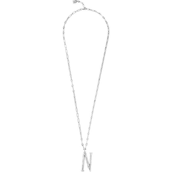 Серебряная подвеска на цепочку Буква N большая UNOde50, изображение 2