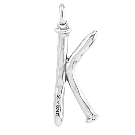 Серебряная подвеска на цепочку Буква K большая UNOde50