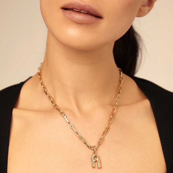Золотая подвеска на цепочку Буква A малая UNOde50, изображение 4