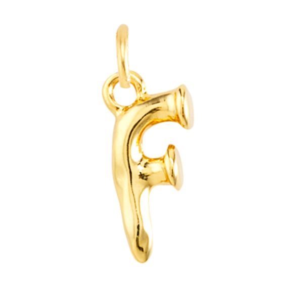 Золотая подвеска на цепочку Буква F малая UNOde50
