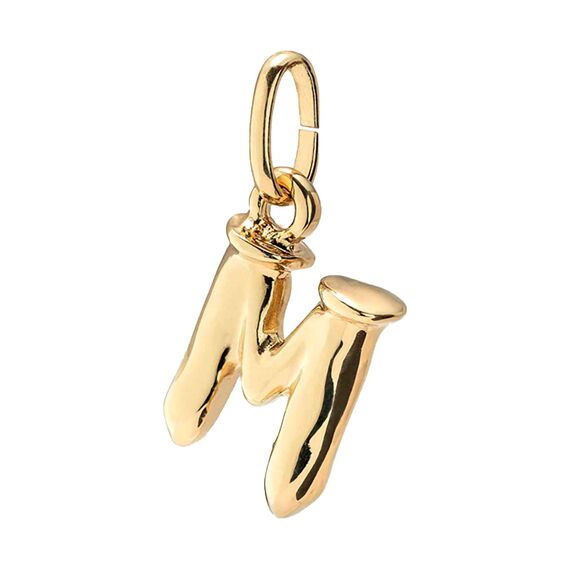 Золотая подвеска на цепочку Буква M малая UNOde50, изображение 2