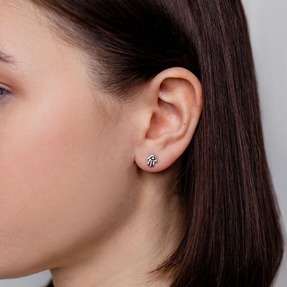 Серебряная моносерьга для пирсинга Защитник UNOde50 Protect us, изображение 3