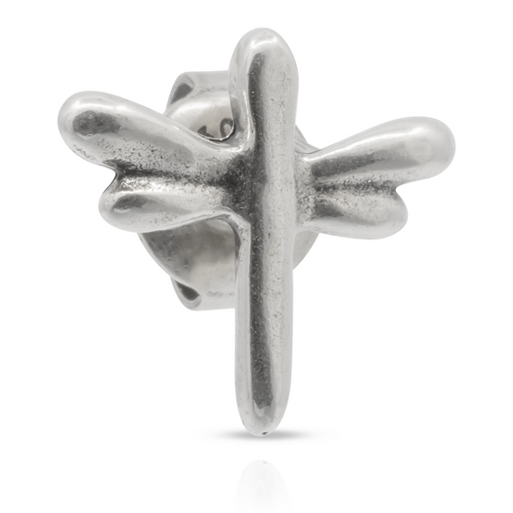 Серебряная моносерьга для пирсинга Стрекоза UnoDe50 Fly high, изображение 3