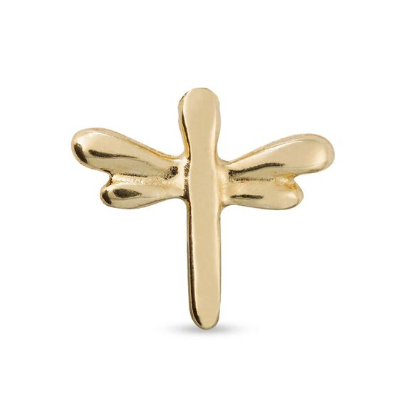 Золотая моносерьга для пирсинга Стрекоза UnoDe50 Fly high