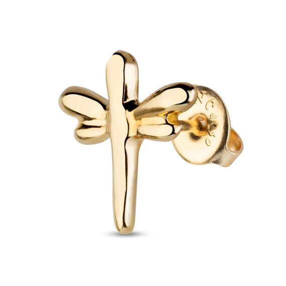 Золотая моносерьга для пирсинга Стрекоза UnoDe50 Fly high, изображение 2