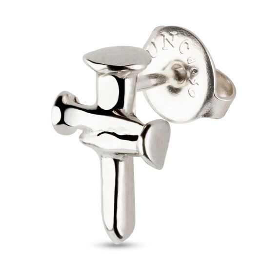 Серебряная моносерьга для пирсинга Крест UNOde50 Take me to church, изображение 2