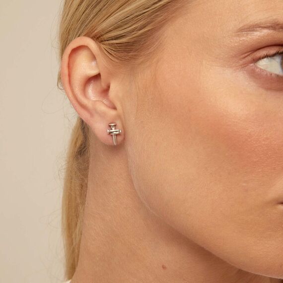 Серебряная моносерьга для пирсинга Крест UNOde50 Take me to church, изображение 3