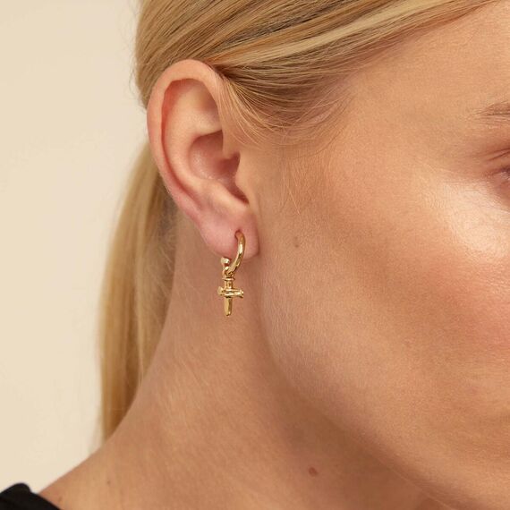 Золотая подвеска для пирсинга Крестик UNOde50 Take me to church, изображение 5