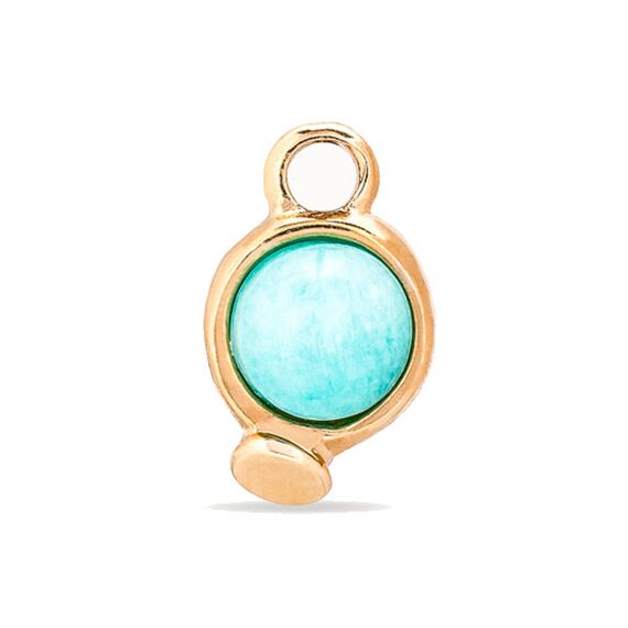 Золотая подвеска для пирсинга с натуральным камнем Вот это да! UNOde50 WoW!, изображение 2