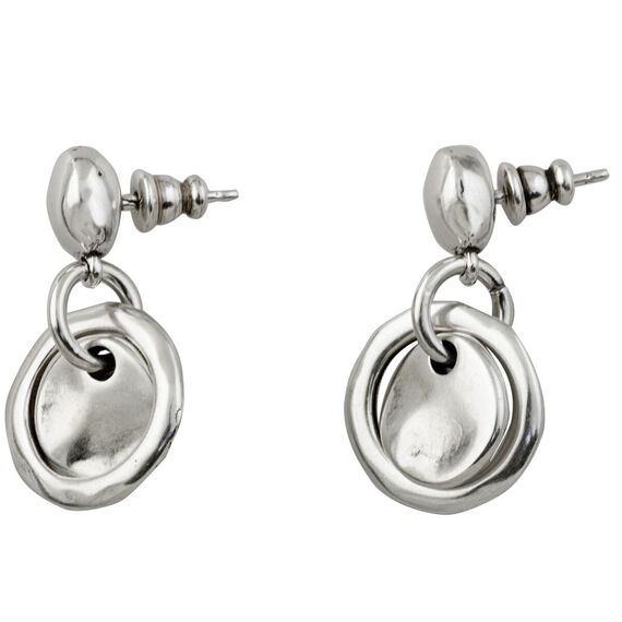 Серебряные серьги женские висячие Слой UNOde50 Flake, изображение 2