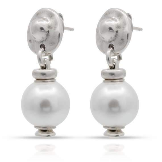 Серебряные серьги женские с жемчугом UNOde50 Texcoco, изображение 3