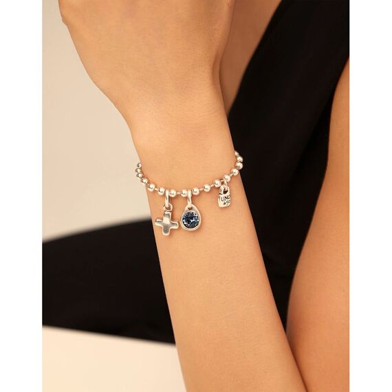 Серебряная подвеска с кристаллом Сваровски Кристалл UNOde50 Blue charm, изображение 4