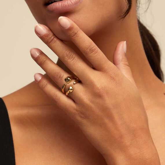 Золотое кольцо женское UNOde50 Connected, Размер (мм): 17,3-17,7, изображение 2