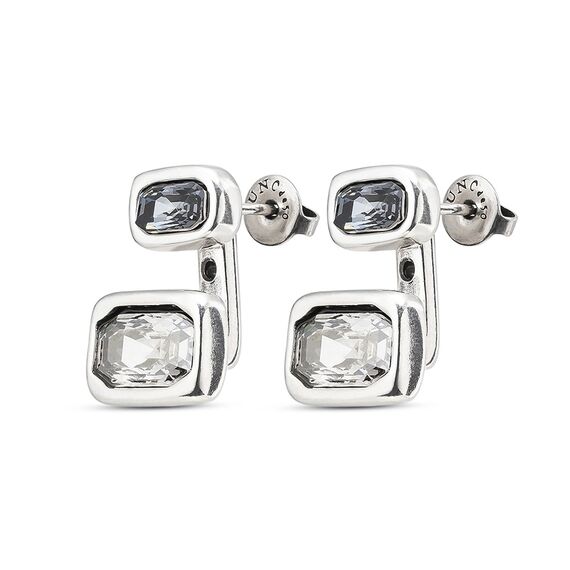 Серебряные серьги джекеты с кристаллами Сваровски Боа UNOde50 Boa, изображение 2