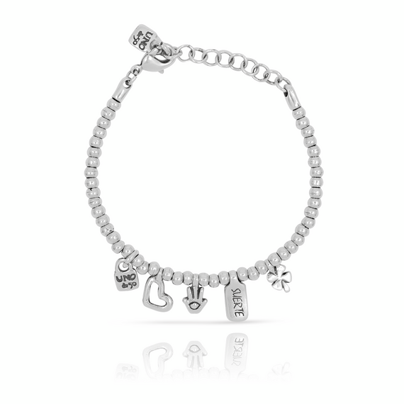 Серебряный браслет женский c подвесками удачи Дай пять! UNOde50 Give me