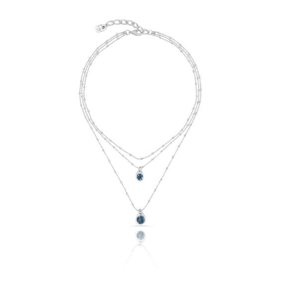 Серебряное колье тройное Звездный дождь UNOde50 Stars Rain
