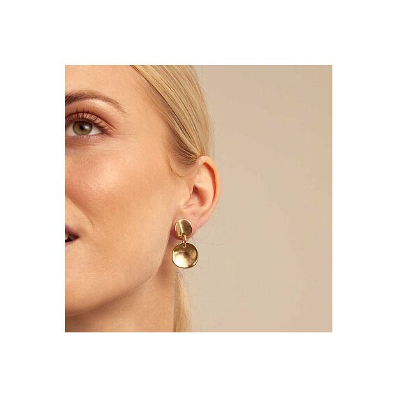 Золотые серьги висячие Чешуйки UNOde50 Scales, изображение 5