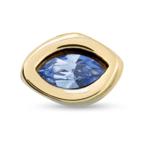 Золотая моносерьга для пирсинга с кристаллом Сваровски Сияние UNOde50 Leaky