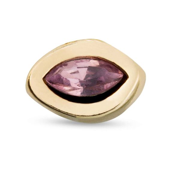 Золотая моносерьга для пирсинга с кристаллом Сваровски Сияние UNOde50 Leaky