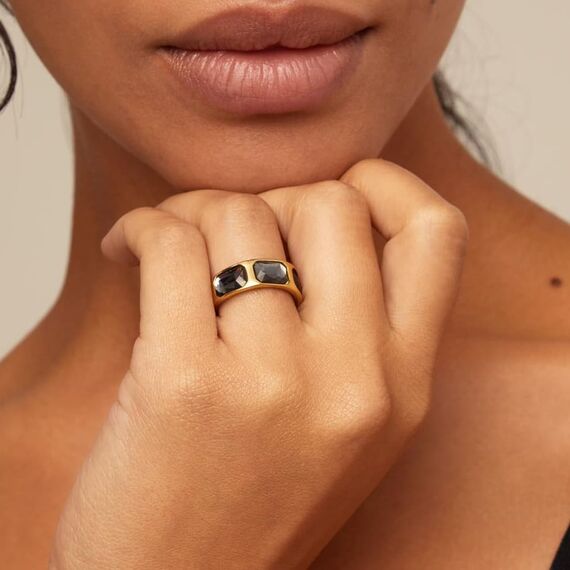 Золотое кольцо женское с кристаллами Сваровски UNOde50 The Guardian, Размер (мм): 16,3-16,7, изображение 3