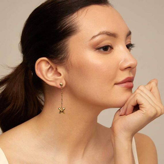 Золотые серьги женские Бабочка UNOde50 Wings, изображение 4