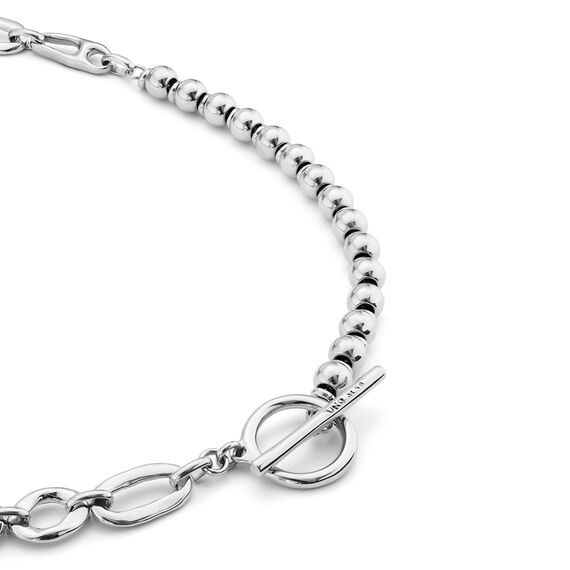 Серебряное колье женское с комбинированными звеньями UNOde50 Yolo, изображение 5