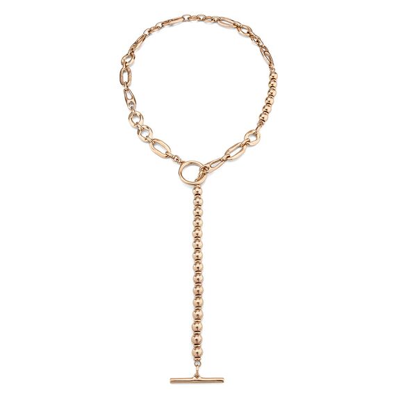 Золотое колье женское с комбинированными звеньями UNOde50 Yolo