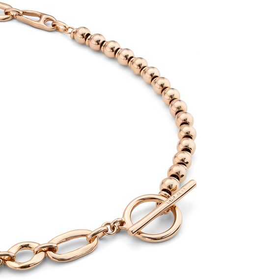 Золотое колье женское с комбинированными звеньями UNOde50 Yolo, изображение 3