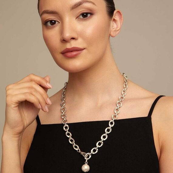 Серебряное колье женское с жемчугом UNOde50 Joy of living, изображение 4