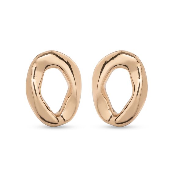 Золотые серьги женские в виде крупного звена UNOde50 Joy of living