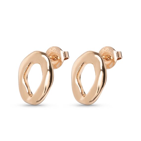 Золотые серьги женские в виде крупного звена UNOde50 Joy of living, изображение 2