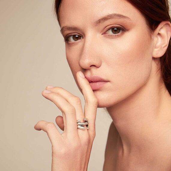 Серебряное кольцо женское широкое UNOde50 Electrik, Размер (мм): 18,3-18,7, изображение 4