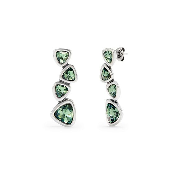 Серебряные серьги с кристаллами Сваровски UNOde50 Ser Camaleonica