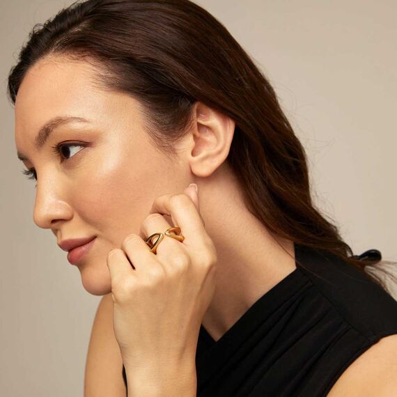Золотое кольцо женское открытое UNOde50 Stand out, Размер (мм): 16,3-16,7, изображение 4