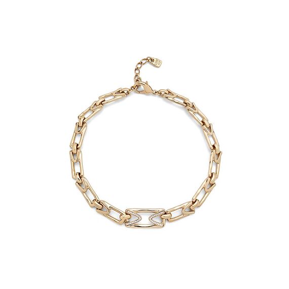 Женское ожерелье золотое с крупным элементом в центре в топазах UNOde50 Impressive Topaz