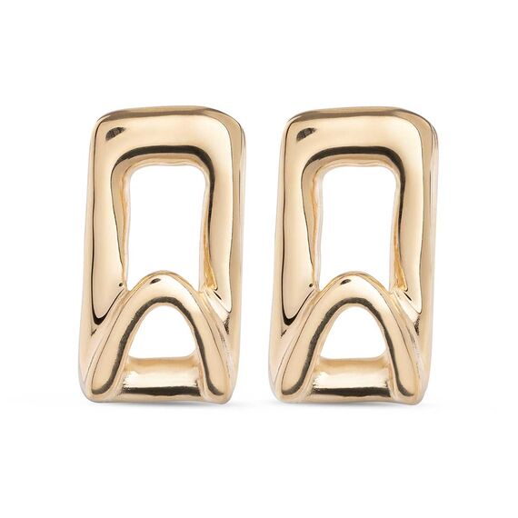 Золотые серьги женские прямоугольные UNOde50 Stand out