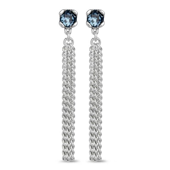 Серебряные серьги женские с кристаллами Сваровски UNOde50 Electric