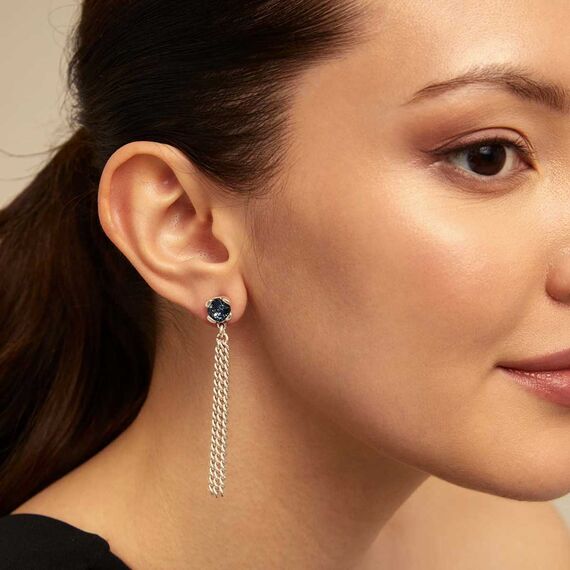 Серебряные серьги женские с кристаллами Сваровски UNOde50 Electric, изображение 4