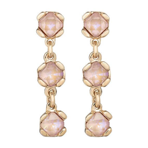 Золотые серьги с кристаллами Сваровски UNOde50 Sublime Pink