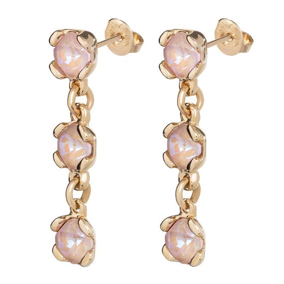 Золотые серьги с кристаллами Сваровски UNOde50 Sublime Pink, изображение 2