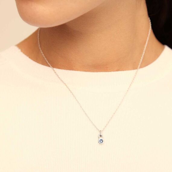 Серебряная подвеска с кристаллом Сваровски UNOde50 La vie en bleu, изображение 2