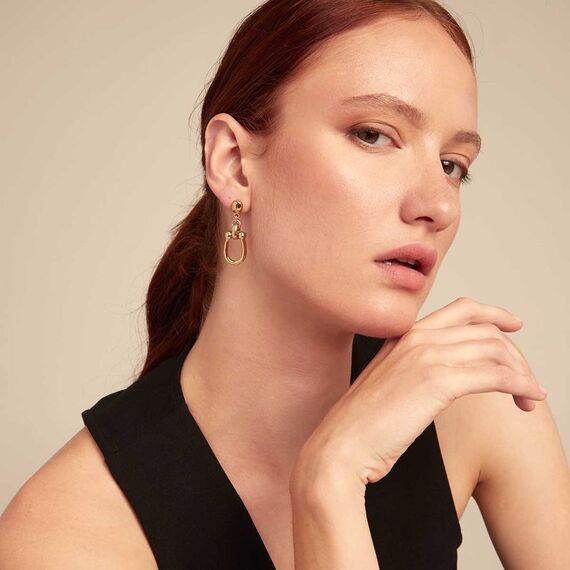 Золотые серьги женские Подкова UNOde50 Serotonin, изображение 4