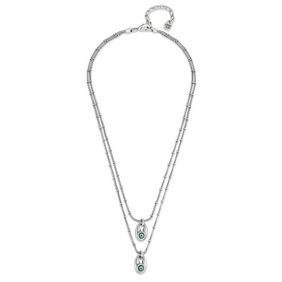 Серебряное колье двойное с кристаллами Сваровски UNOde50 To You