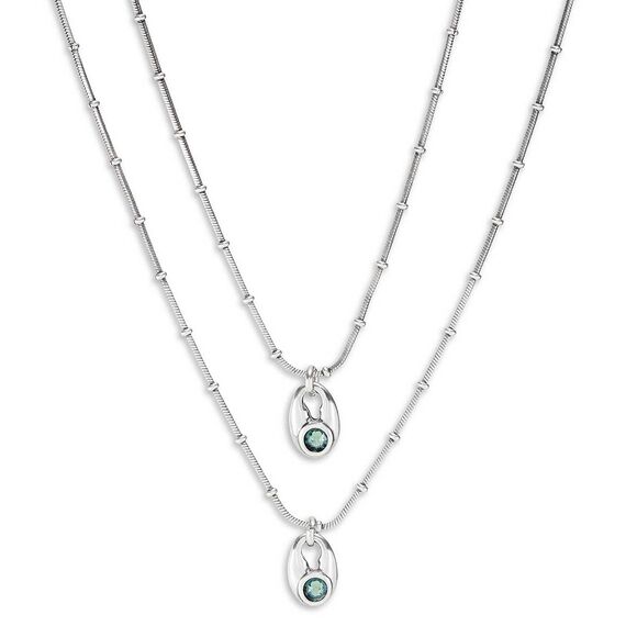 Серебряное колье двойное с кристаллами Сваровски UNOde50 To You, изображение 2