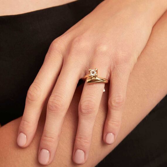 Золотое кольцо женское с цирконием UNOde50 Divine, Размер (мм): 16,3-16,7, изображение 4