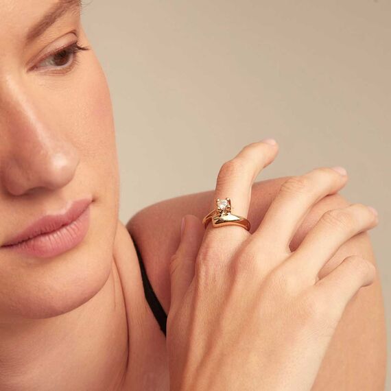 Золотое кольцо женское с цирконием UNOde50 Divine, Размер (мм): 16,3-16,7, изображение 5